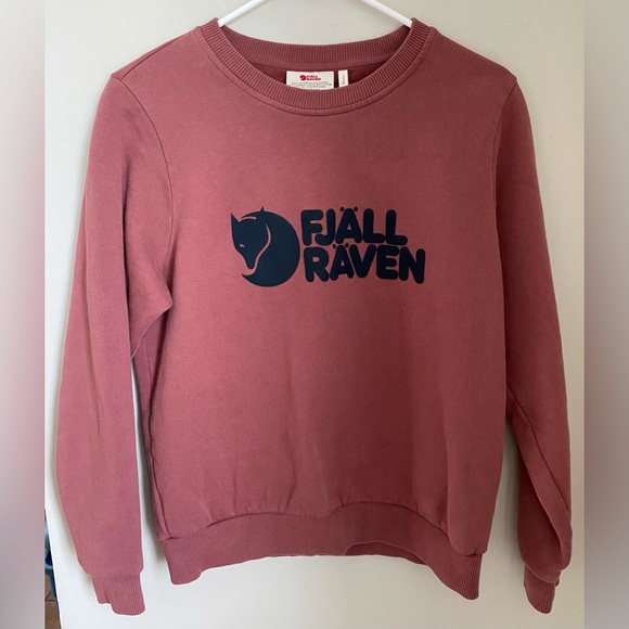 Fjallraven Mesa Mauve Pink Logo Cotton Crewneck Women's Small - Picture 2 of 14